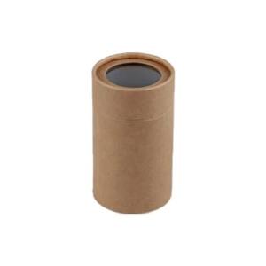 Caja cilíndrica de cartón con logotipo personalizado, embalaje biodegradable en tubo de papel, caja redonda ecológica de kraft para productos esenciales con ventana de exhibición. - Product Image 4
