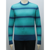 Pull en coton biologique respirant à rayures bleu marine pour homme, manches longues, vêtements d'hiver