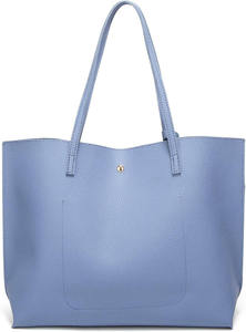 Women's <b>Pebbled</b> Genuine Leather Tote Bag Set Large Capacity Shoulder Handbag with Zipper Pouch Daily Travel - Product Image 3