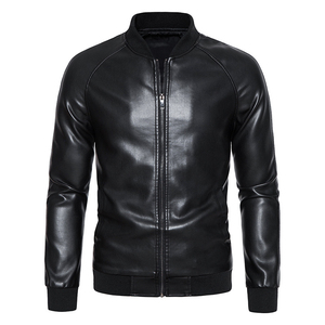 Blouson de moto d'hiver en cuir PU de haute qualité 2026 pour hommes, col montant avec toile coupe-vent, directement du Pakistan - Product Image 2