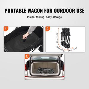 Carrello da Spiaggia Pieghevole da 3 Piedi Cubi con Ruote per Tutti i Terreni, Materiale in Gomma Resistente, Capacità di Carico 350 Libbre - Product Image 6