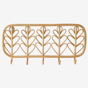 Porte-manteau mural 5 crochets en rotin tressé à la main, motif feuille botanique, idéal pour la maison, l'hôtel, la chambre d'enfant et la décoration – Vente chaude en gros - Product Image 2