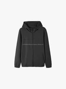 Sudadera con Capucha y Cremallera para Hombre, 280g, Tejido Delgado de Doble Cara, Estilo Casual, Capucha Ajustable, Diseño Versátil con Patrón Liso - Product Image 2