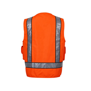 Gilet de sécurité réfléchissant en polyester de haute visibilité pour hommes, qualité supérieure, ANSI Classe 2, avec éclairage LED, léger, sans manches, pour le travail - Product Image 4