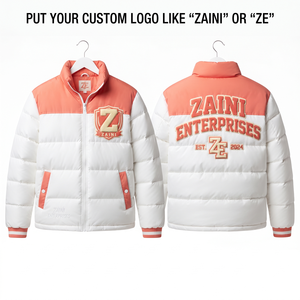 Premium 100% Polyester <b>Long</b> Hooded Windproof <b>Waterproof</b> Garment Dyed Puffer Jacket 100 GSM White Coral Panelled Winter <b>Coat</b> - Product Image 1