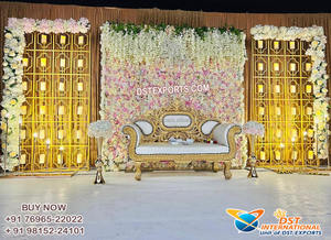 ที่สวยหรูอินเดียเทียนแต่งงานฉากหลังเวทีที่ทันสมัยเทียนแต่งงานโลหะยืนแต่งงานที่น่าอัศจรรย์ตกแต่งกรอบโลหะ - Product Image 4