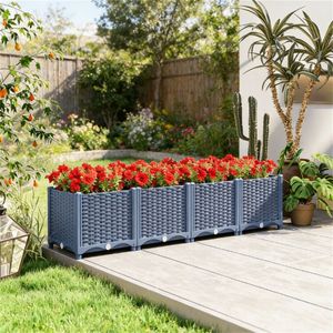 Fioriera Rialzata Blu e Vaso da Esterno Pratico per Piante da Giardino - Product Image 1