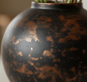 Hot Rustic Iron Gold Plated Flower <b>Vase</b> Handmade Detailing Vintage Finish Coastal Eco-Friendly for Traditional Interior Display - Product Image 6