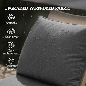 Set di 8 Cuscini Grigi per Sedie da Patio con Seduta e Schienale, Resistenti allo Sbiadimento, per Uso Esterno - Product Image 4