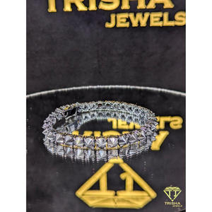 Bracelet tennis en moissanite de qualité supérieure, coupe ronde brillante classique, argent 925 avec certification IGI, plaqué argent pour unisexe - Product Image 4