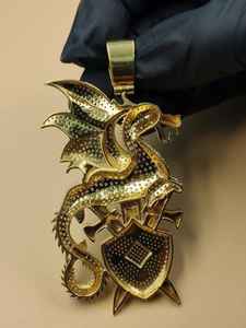 Colgante de Dragón Citrino Estilo Hip Hop, Plata 925, con Incrustaciones de Diamantes, Collar del Zodiaco para Regalo, Colgante Personalizado con Moissanita VVS - Product Image 5