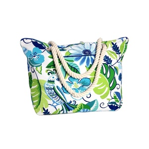 Blue Flower Pattern Hemp Rope Handbag for Women Dropship Print on Demand Shoulder <b>Bag</b> Stylish <b>Lightweight</b> <b>Beach</b> Lady Tote <b>Bag</b> - Product Image 1