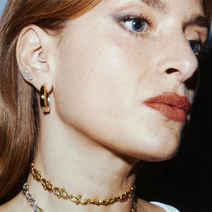 Labret en or massif 14K avec diamant de laboratoire à filetage interne, fournisseur en gros, pour piercing hélix, tragus, conch, prix d'usine - Product Image 4