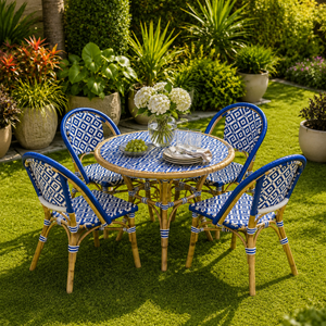 <b>Bistro</b> Paris Tropical Durable 5-Piece PE Rattan <b>Outdoor</b> Dining Set for Restaurants Cafs Hotels Courtyards Gardens & Patios - Product Image 6