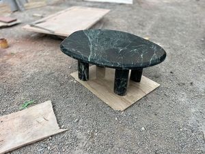Table basse en marbre vert – Table d'appoint moderne, mobilier de luxe en pierre - Product Image 4
