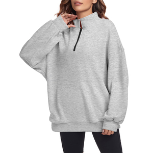 Sweat-shirt d'hiver neuf de haute qualité pour femme, pull décontracté à col zippé, idéal pour l'entraînement, en coton, prix abordable - Product Image 1