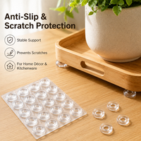 Coussinets de protection transparents en PVC pour portes vitrées, amortisseurs de chocs, protection contre les rayures, 21x10mm