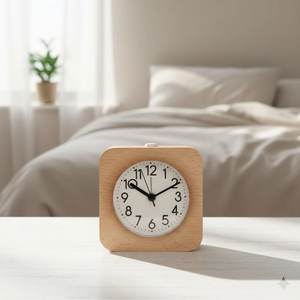 Reloj de Noche de Madera con Acabado Natural y Diseño Elegante - Product Image 1