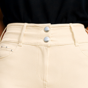 Leggings de equitación de cintura alta neutros para mujer, pantalones de equitación elásticos con textura y diseño de bolsillo frontal - Product Image 6