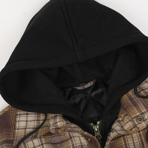 Sweat à capuche en flanelle épaisse et chaude pour homme, doublé polaire à carreaux, avec fermeture éclair, idéal pour l'hiver, personnalisable avec logo - Product Image 5