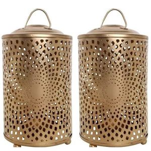 Decorative <b>Gold</b> Metal <b>Lantern</b> Moroccan Style Cutout Pattern Candle Holder Tabletop Centerpiece For Events And Home Decor <b>Lantern</b> - Product Image 5