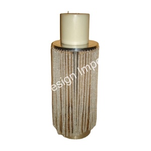 Venta caliente soporte de vela colgante con cuentas candelabro antiguo para fiestas decoración de eventos soporte de vela de Metal para Hotel/hogar - Product Image 1