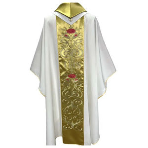 Oferta Especial: Casulla con Bordado Dorado y Rojo para Sacerdote, con Estola, Hecha a Medida, Bordado 2026 - Product Image 5