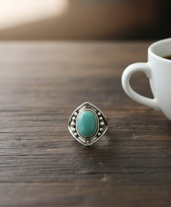 Vintage Amazonite Gemstone <b>Ring</b> 925 Sterling Silver Rose Gold Yellow Gold Plated Handmade <b>Statement</b> Boho Women Jewelry Unisex - Product Image 2