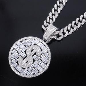 Elegante Colgante Redondo de Diamantes con Diseño de Símbolo de Dólar para Mujer, Joyería Fina, Regalo y Accesorio para Fiestas, Disponible al Mejor Precio - Product Image 4