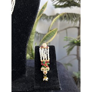 Juego de Collar y Pendientes Jaal Puwai Rani Haar, Hecho a Mano en India, Chapado en Oro, con Piedras Naturales Blancas y Rojas, para Mujer - Product Image 2