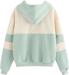 <b>Women</b> Color Block <b>Hoodie</b> Drop Shoulder Fleece Sweatshirt Casual Pullover Custom Logo And Design Comfortable Breathable 2026 - Product Image 1
