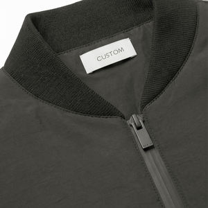 Men's Lightweight Nylon Bomber Jacket Custom Logo Windbreaker Casual Zip Up Jacket OEM Custom Men's Oversized Bomber Jacket Wind - Product Image 2