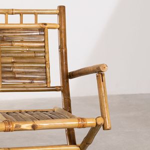 Chaise pliante rustique en bambou, dossier solide, structure stable, assise naturelle durable pour mobilier intérieur et extérieur, OEM ODM - Product Image 6