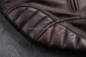 Chaqueta de Motocicleta de Cuero Genuino con Logotipo Personalizado, Talla Grande, para Hombre, Nueva, Juvenil, de Felpa, Invierno, Estilo Casual, Impermeable y Transpirable - Product Image 4
