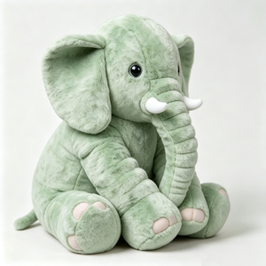 customized baby comfort <b>elephant</b> plush, pastel green <b>elephant</b> cuddle doll, large ear <b>elephant</b> plush,nursery <b>decor</b> plush <b>elephant</b> - Product Image 1