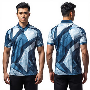 T-shirt pour homme, coupe ajustée, col rond, sublimation premium, séchage rapide, polyester/coton, vêtements de sport pour le golf - Product Image 3