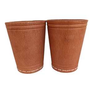 Nouvelle Fourniture OEM – Gobelet à Dés Rond Vintage en Cuir Véritable Vert, Promotionnel et Personnalisable - Product Image 5