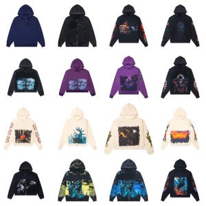 Nouvelle Arrivée Automne-Hiver Transfrontalière : Sweat à Capuche en Coton Pur Style Rétro avec Impression Directe et Finition Délavée - Product Image 1
