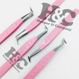 Top classement rose volume de cils pince à épiler en forme de botte en acier inoxydable vison pointu extension de cils pince à épiler Logo bas quantité minimale de commande durable - Product Image 5
