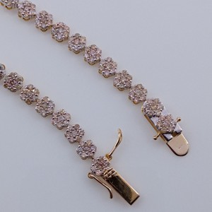 5.14 Ct Natural White Brilliant Cut Diamond Tennis Cluster Floral <b>Bracelet</b> 925 Sterling <b>Silver</b> Rhodium Plated Women's Trendy - Product Image 4