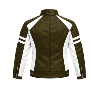 Chaqueta de Cuero Personalizada para Motociclistas con Mangas Acolchadas, Cierre Frontal con Cremallera y Botones a Presión, y Bolsillos Laterales para Venta al Por Mayor - Product Image 2