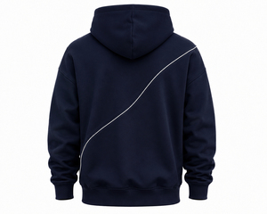 Sudadera con Capucha Azul Marino para Hombre, Color Sólido, Felpa de Algodón, Corte Casual, Manga Regular, Diseño con Bolsillo, Ropa de Invierno, Transpirable por Delante - Product Image 2