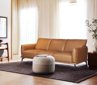 Canapé d'angle en forme de L BACARDI 13 places, en cuir PU, structure en bois massif, pieds en métal, mousse haute densité, mobilier moderne Recron