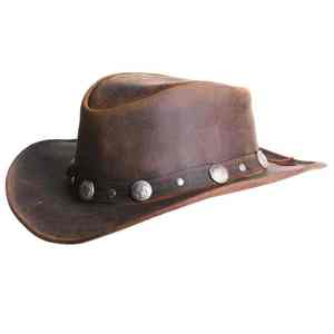 Sombrero de Vaquero Occidental con Decoración de Cabeza de Vaca, Cuero Natural Vintage, Sombreros de Jazz para Caballero - Product Image 1