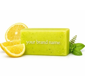 Private Label Lemon Tulsi Soap Bar OEM Wholesale Herbal Skin Purifying <b>Bath</b> Soap with Tulsi Extract <b>for</b> Oily & Acne-Prone Skin - Product Image 3