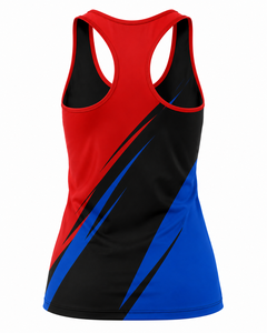 Women's Casual Tank <b>Top</b> <b>Red</b> Black Blue Solid 100% Organic Cotton Quick Dry Knitted Scoop Neck Front Logo - Product Image 4
