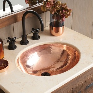 Handmade Copper Drop In <b>Sink</b> Single Bowl Round Rustic Polished Bathroom Basin Buy Direct From Supplier - Product Image 3