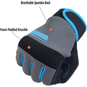 Gants de travail industriels pour hommes, en laine/polyester, durables, pour la conduite, robustes, pour le jardinage, l'agriculture, demi-doigts, imperméables - Product Image 3