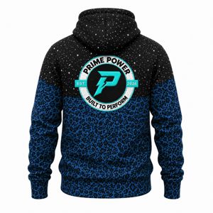 Vente en gros de sweats à capuche surdimensionnés pour hommes, imprimé léopard noir et violet, style streetwear personnalisé, pull à capuche, fabricant direct d'usine - Product Image 2
