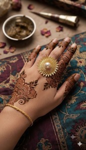 Trendy Anti-Tarnish Metal Textured Sun Rays Pearl Golden Plated Finger Ring Adjustable French Style Vintage Floral Engagement - Product Image 3